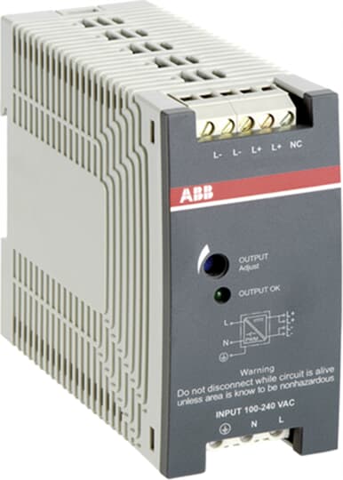 ABB Electrification Switching Power Supply; CP-E 24/1.25; 24VDC OUT; 30W; 85-264VAC / 90-375VDC IN; Single-Phase; DIN Rail Mount